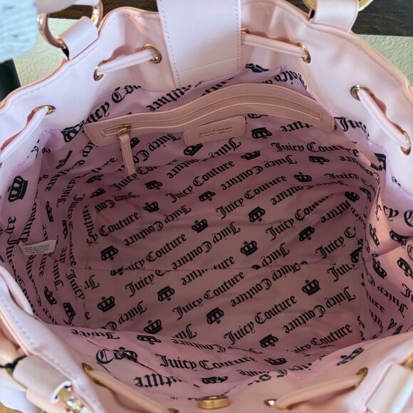 Juicy Couture Classic Scottie Daydreamer Tote Pink Green Velour Y2K - Picture 6 of 6